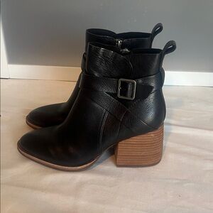 Kork-Ease Joelle Black Leather Ankle Boots size 7 Western Cowboy Bohemian nwot